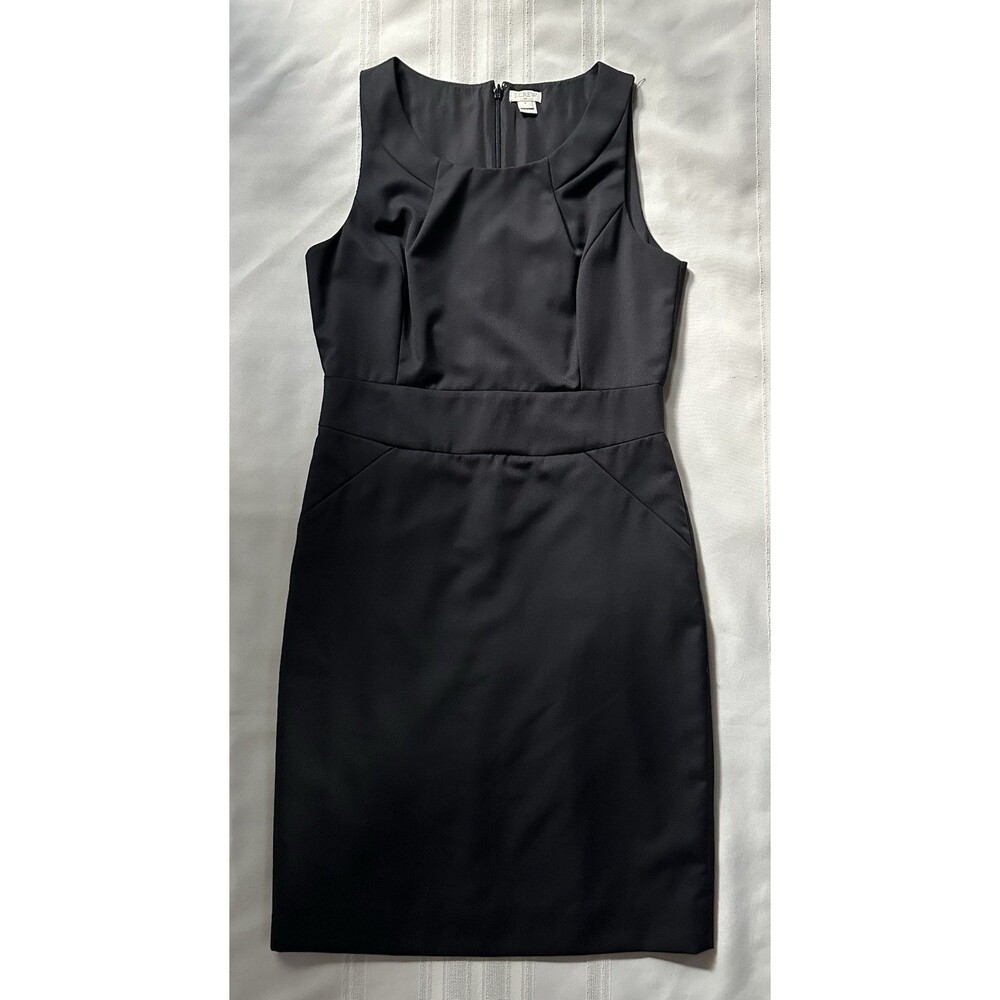 J. Crew Black Wool Blend Sheath Work Dress Style F3737 Women's Size 6